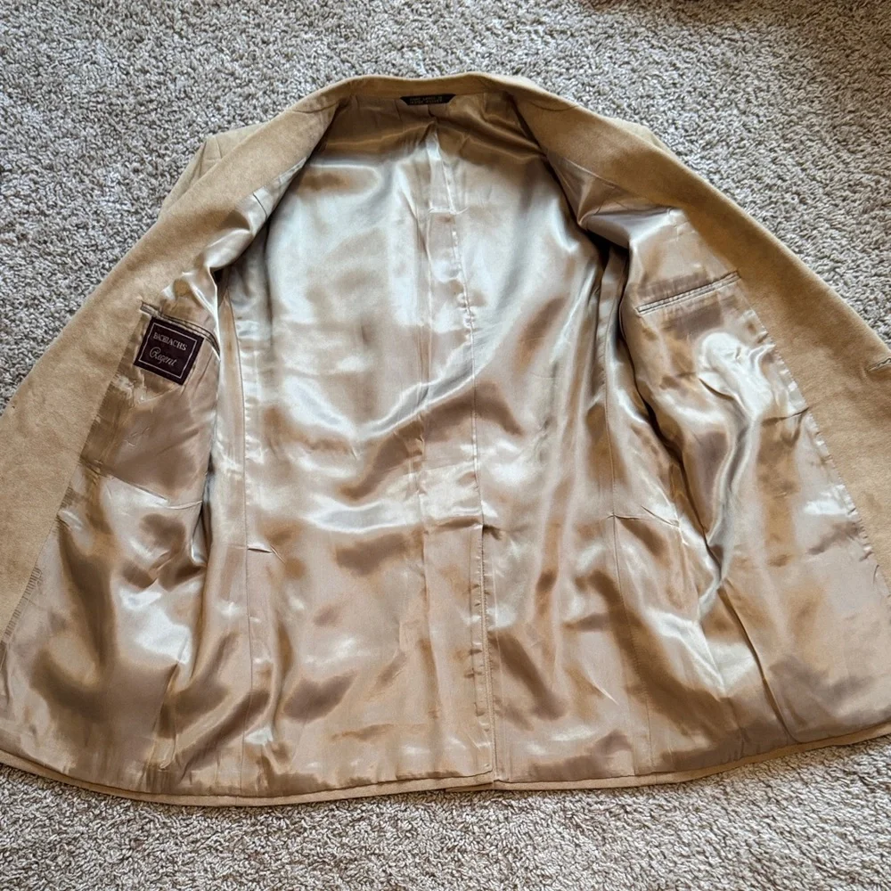 Vintage Union Made Bachrach Camel Color Suede Men's Blazer Suit Jacket Fall - Picture 6 of 6